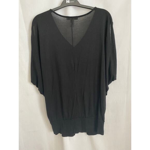 WHBM Embellished V Neck Blouson Top Batwing Sleeves Black Size SMALL - Picture 6 of 10
